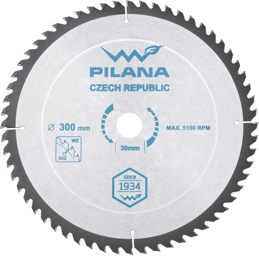 Циркулярен трионен диск PILANA 300 mm, 60 зъба, WZ, SK