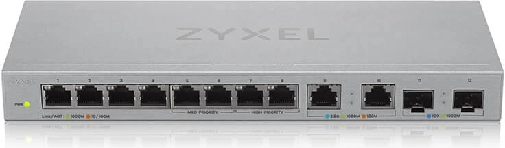 Неуправляем мултигигабитов суич с 12 порта с 2× 2,5G и 2× SFP+ ZYXEL XGS1010-12