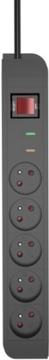Energy surge-protected power strip 5×, cable 3 m