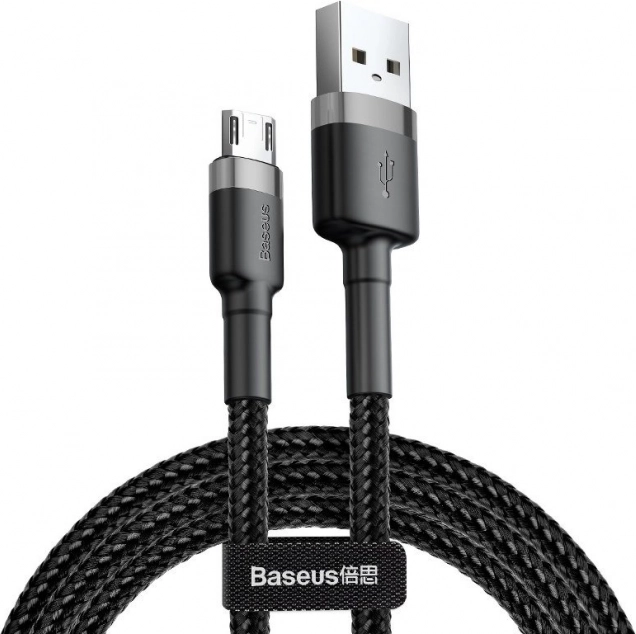 Baseus Cafule кабел USB-A към Micro USB 1 м, 2,4 A, сиво-черен