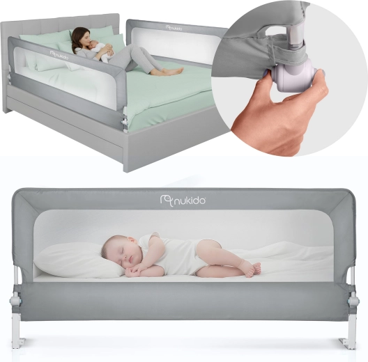 Nukido bed rail 180 cm grey
