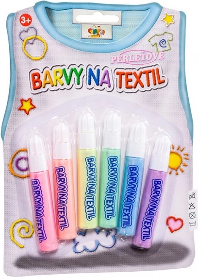 Creatoys pearlescent fabric paints, set of 6