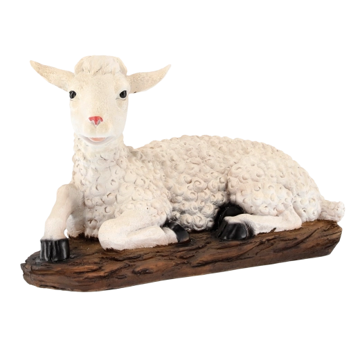 Polyresin Sheep Figurine for Nativity Scene, 17 × 40 × 26 cm