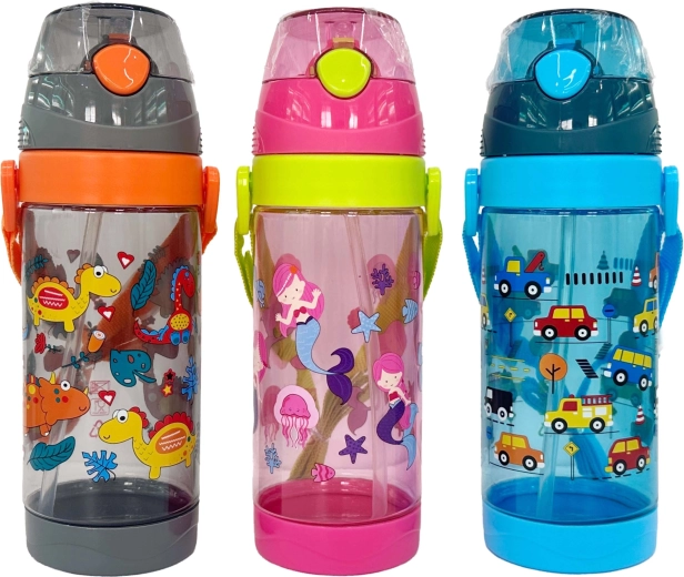 Children's plastic water bottle 550 ml, assorted - 1 piece