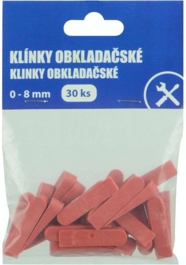 Plastic tiling wedges 0–8 mm, 30 pcs