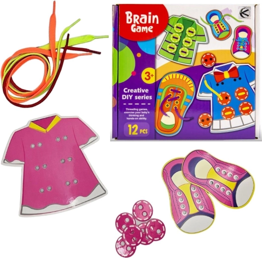 Educational threading toy for learning to lace – 1 piece