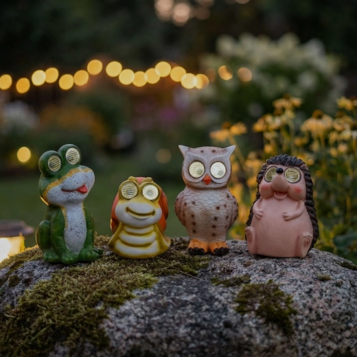 Solar Animal LED Figurine with Moving Eyes - 1 piece