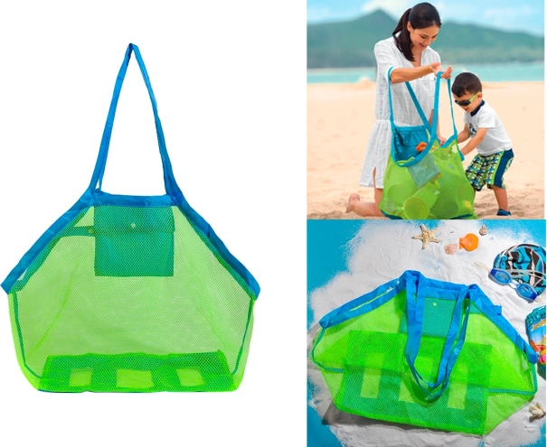 Large Beach Mesh Toys Bag - Blue