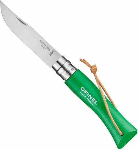 Opinel №07 Trekking Green джобен нож 8 см, зелена букова дървесина
