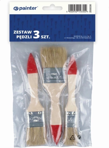Set of Flat Paint Brushes 3 pcs (1/2", 1", 2")
