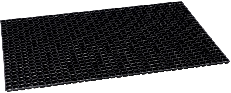 Rubber Mat with Honeycomb Pattern 100 × 150 cm, Black