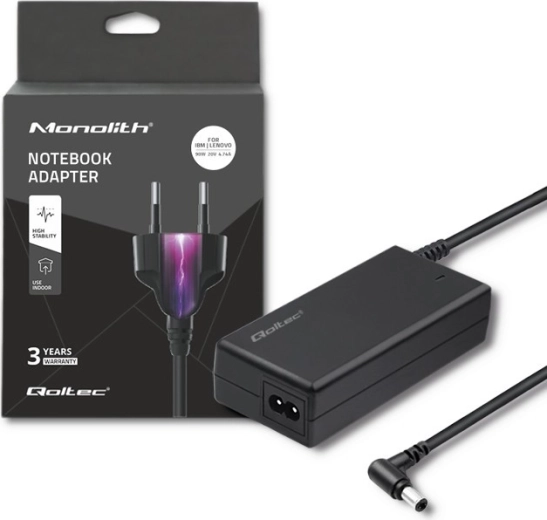 Power adapter for Lenovo 90 W, 20 V, 4.74 A, 5.5 × 2.5 mm