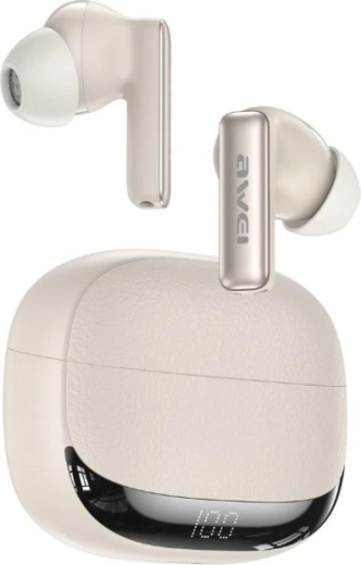 Awei TA19 ANC wireless TWS Bluetooth 6.0 earphones, beige