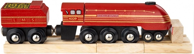 Дървен локомотив Duchess of Hamilton с релси BIGJIGS RAIL