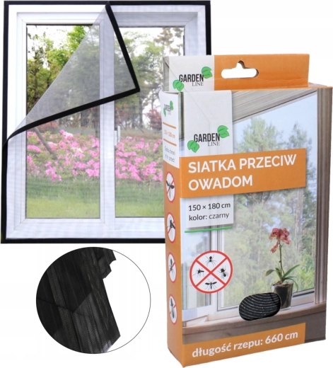 Window insect screen 150 × 180 cm, black
