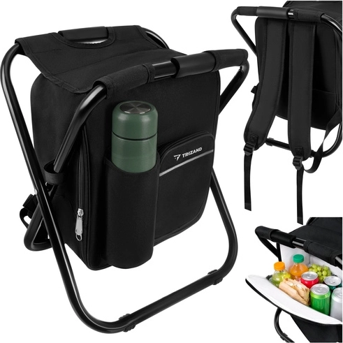 Folding cooler backpack with stool TRIZAND 3-in-1, load capacity 150 kg
