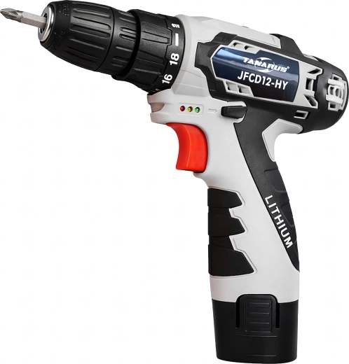 12 V Cordless Screwdriver with LED, Case, and 2× 1.5 Ah Batteries