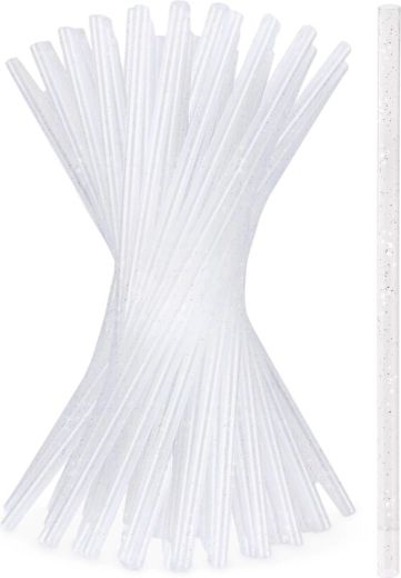 Set of 22 cm glitter reusable straws – 50 pcs