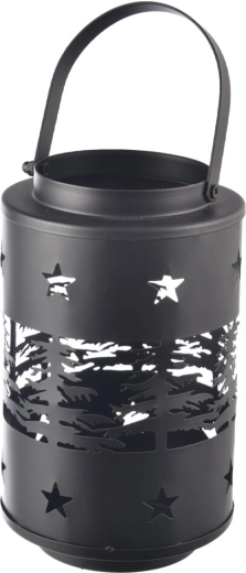 Metal candle holder XMAS black 21 cm