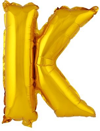 TORO Foil Balloon Letter K 30 cm Gold