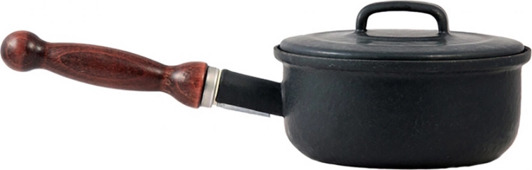 Enamel saucepan with lid 16 cm, 1.25 l with removable handle