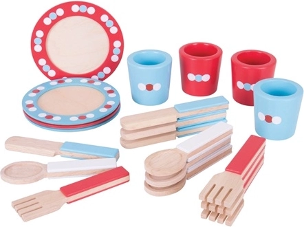 Bigjigs Toys Дървен комплект за хранене на точки