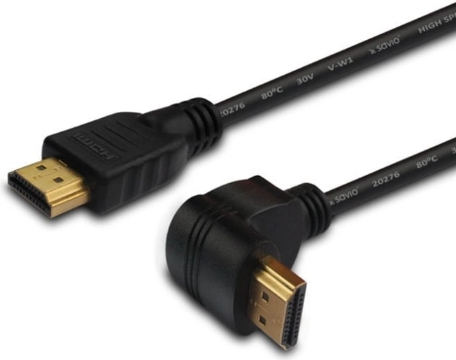 Savio ъглов HDMI кабел v1.4 3D 4K 1,5 m, златен