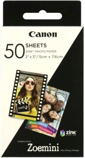 Photographic paper 5 x 7.6 cm with self-adhesive backing