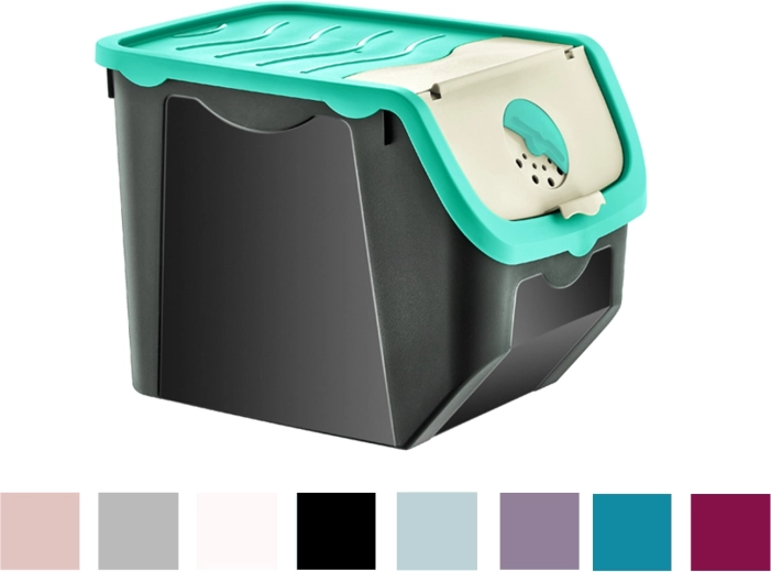 Plastic vegetable storage box 12 l with adjustable ventilation
