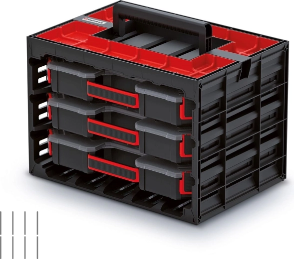 Cabinet with 3 TAGER CASE Organizers