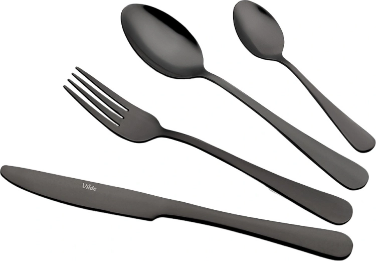 Stainless steel and satin black finish
