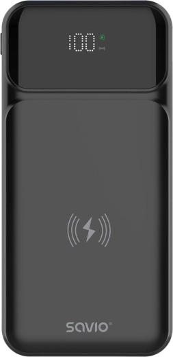 Безжична външна батерия Savio 10 000 mAh с Qi и 20 W