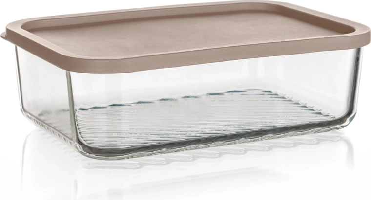 WAVE Glass Food Container 1.55 l with Sealing Latte Lid