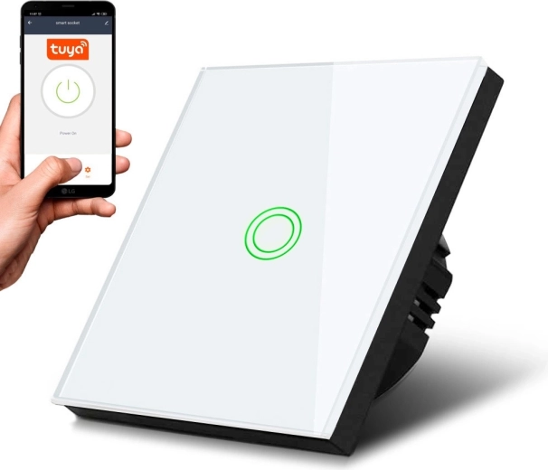 Единичен сензорен Wi‑Fi SMART ключ за осветление MACLEAN MCE715W, бял