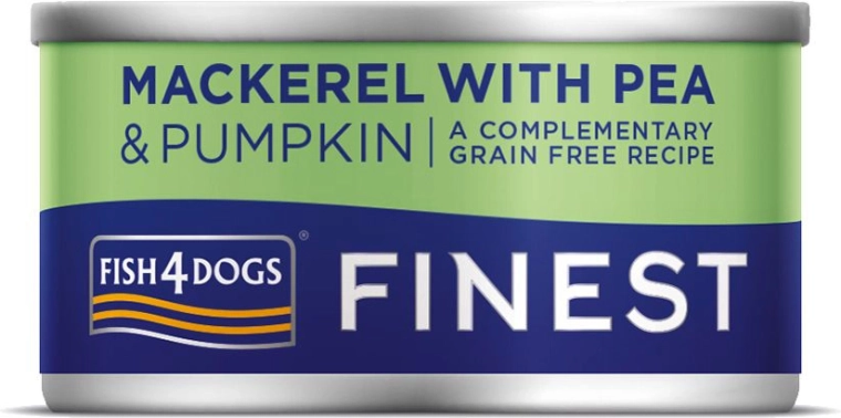 Canned dog food with mackerel, pumpkin and peas FISH4DOGS 85 g