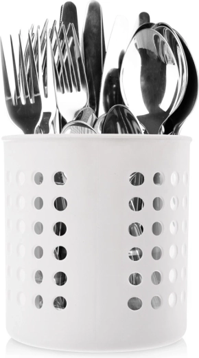 White drainer and stand for kitchen utensils