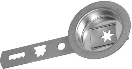 Cookie shaper with plunger, diameter 6.5 cm, tin-plated