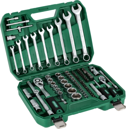 Stalco ratchet and socket set 1/2" + 1/4" (82 pcs)