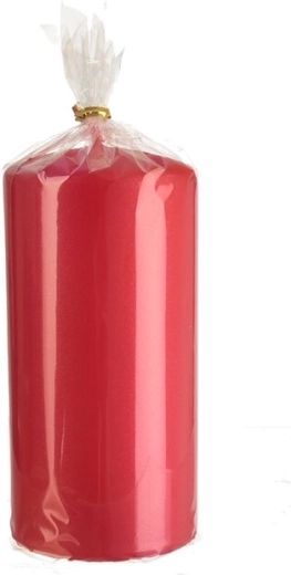 Matte Red Pillar Candle 7 × 14 cm