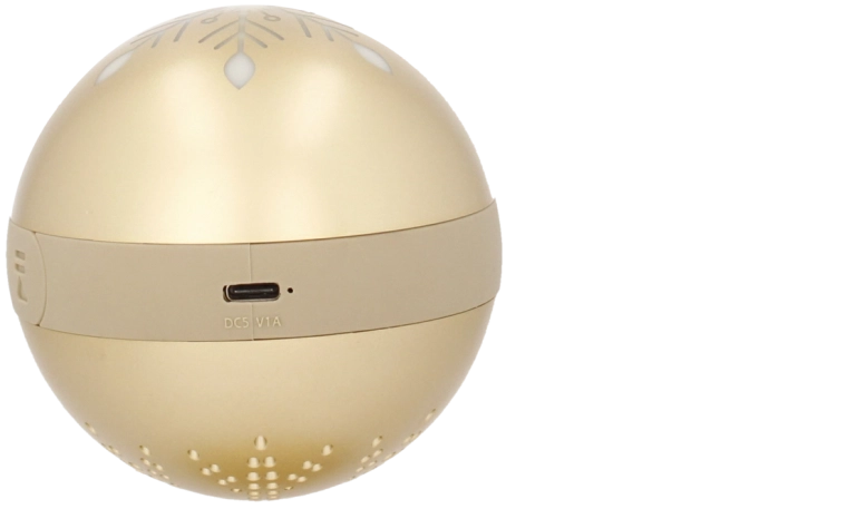 Коледна украса за елха с Bluetooth високоговорител, златна, 8,5 × 8,5 × 9,5 см - 1 брой