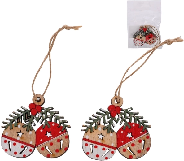 Hanging wooden bell – beige (2 pcs)
