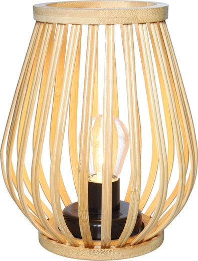 Solight бамбуков LED фенер, топла бяла светлина, 20 cm - 1 брой