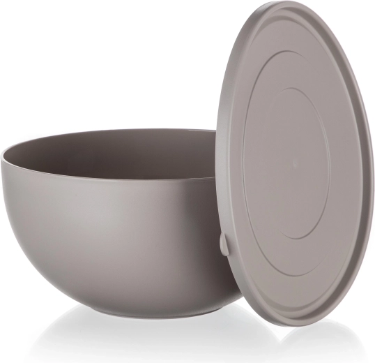 Culinaria Latte Plastic Bowl with Lid, 6 L