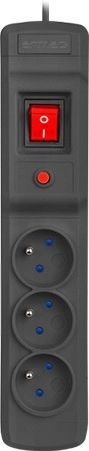 ARMAC M3 Surge-Protected Power Strip, 1.5 m, Black, 3 Outlets
