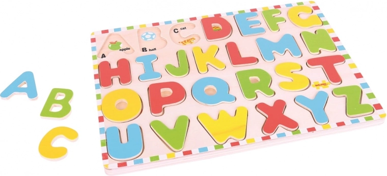 Дървена азбука с картинки BIGJIGS TOYS