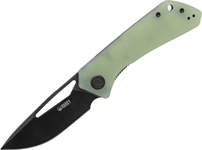 К джобен нож Kubey Thalia Black Jade 8,3 см, светлозелена G10 дръжка с клипс