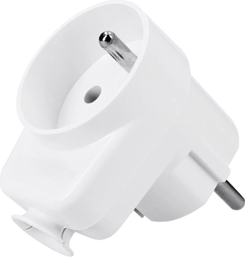 Solight angled plug with pass-through socket IP20 white - 1 piece