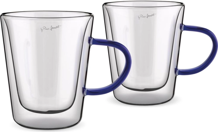 Lamart Tea double-wall thermal glass set 300 ml, blue, 2 pieces