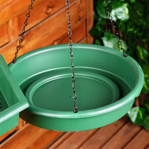 Separate birdbath for fresh water