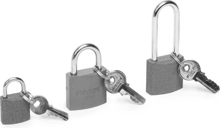 Set of padlocks with three keys - 3 pieces